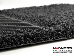 FIAT 124 Floor Mats - All Weather - Rubber Woven Carpet - Black